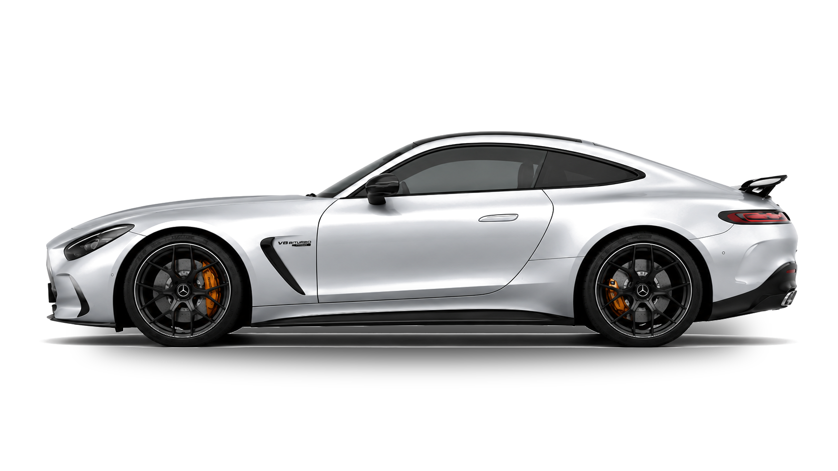 Mercedes-AMG GT 63 S E Performance argent vue de côté, finition coupé