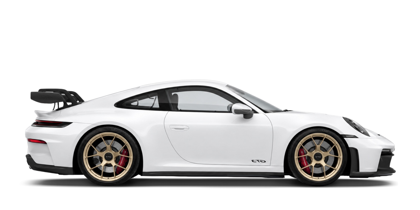 Porsche 911 GT3 blanche jantes bronze vue de côté